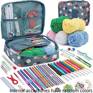 107 Piece Crochet Set: Portable Knitting Tools Diy Hand Crochet Complete Package – Includes Soft Rubber Handle Crochet Hooks, Yarn, And Seasons Arts, Crafts & Sewing Shop Online at Dubai Trades