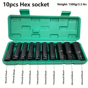 10pcs 1/2 Inch 8-24mm Power Socket Tool Impact Wrench Adapter Industrial Hand Tool Socket Set For Industrial Auto Repair Business, Industry & Science Shop Online at Dubai Trades