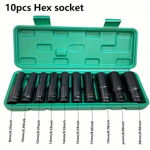10pcs 1/2in 8-24 Mm Electric Sleevetool Impact Wrench Adapter Hand Tool Socket Set Carbon Repair Tools Automotive Shop Online at Dubai Trades
