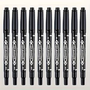 10pcs Dual-tip Fine Point Permanent Markers – Waterproof , For Sketching & Art Projects, Ideal School Supplies Fine Writing Instruments Shop Online at Dubai Trades