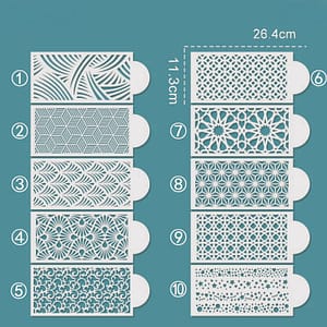 10pcs Fondant Cake Decorating Stencil Set – Reusable Plastic Embossing Tools For Diy , Chocolates & More – Weddings, Holidays & Baking Bakeware Shop Online at Dubai Trades