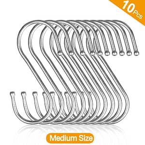 10pcs Heavy Duty Stainless Steel S-hooks – Extra Large Metal Hooks For Kitchen, Clothing, Plants, Towels & Garden Tools, Hanging Solution With Hardware Shop Online at Dubai Trades