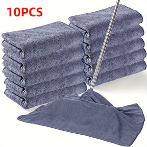 10pcs Microfiber Cleaning Cloth Floor Microfiber Towel Reusable Bathroom Washable Free Lint Free Cloth Rag For Squeegee Mop Floor Window Housekeeping Cleaning Cloths Shop Online at Dubai Trades