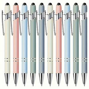 10pcs Morandi Color Ballpoint Pens With Stylus Tip, Smooth Writing & Precise Touchscreen Control, Perfect Easter Gift For Office, School & Daily Use. Ballpoint Pens Shop Online at Dubai Trades
