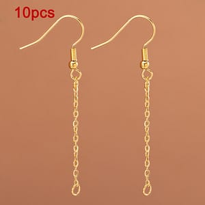 10pcs Stainless Steel Earring Hooks Drop Earring Wires With Connector Ring Ear Hooks Wire Accessories For Making Supplies Arts, Crafts & Sewing Shop Online at Dubai Trades
