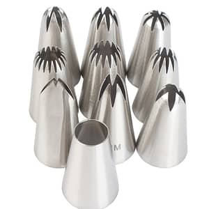 10pcs Stainless Steel Icing Piping Tips Set – Cake Decorating Nozzles For Cupcakes, , And Cream Puffs – Food Grade Safe Baking Tools And Desserts – Durable And Easy To Clean Bakeware Shop Online at Dubai Trades