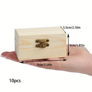 10pcs Unfinished Wood Boxes With Lid And Clasp For Diy Crafts, Party Favors, And Pirate Decorations – Natural Wood Material Arts, Crafts & Sewing Shop Online at Dubai Trades