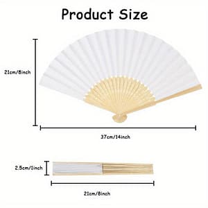 10pcs White Foldable Paper Fans – Diy Portable For Wedding, Birthday Party – Christmas, Valentine’s Day, New Year – Classic Accent Decorative Accessories Shop Online at Dubai Trades