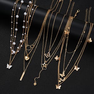 11pcs/set Pearl And Rhinestone Star Heart Necklace Set For Women, Fashion Stacking Jewelry, Simple And , Ideal For Daily, Dating, Holiday, Party – Included Gifts For Eid Clothing, Shoes & Jewelry Shop Online at Dubai Trades