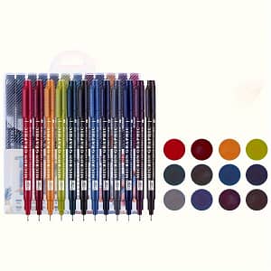 12 Color Graphic Retractable Pens – Extra Fine 0.5mm/0.197in Tip, Waterproof, Quick-drying Ink, Non-toxic, Easy To Grip – Suitable For Students And Artists Education & Crafts Shop Online at Dubai Trades 2
