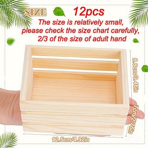 12 Pcs Small Wooden Crates: Milk, Napkins, Toys, Display, Home, And Bathroom Storage – Unfinished Wooden Crafts Arts, Crafts & Sewing Shop Online at Dubai Trades