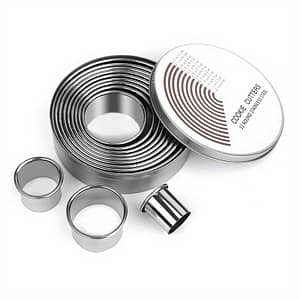12pcs, Cake Mold Rings, Stainless Steel Mousse Cake Ring, Round Cookie Cutters, Pancake Molds, Baking Tools, Kitchen Gadgets, Kitchen Accessories, Home Kitchen Items Bakeware Shop Online at Dubai Trades