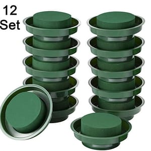 12pcs Green Round Wet Foam Flower Arrangement Bowls, 4.72″ – Ideal For Diy Wedding & Party Decorations, Water Absorbent Floral Mud Accents & Embellishments Shop Online at Dubai Trades 2