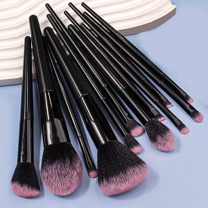 12pcs Professional Makeup Brush Set With Soft Nylon Bristles – Includes Pouch, Ideal For Types & Beginners Beauty & Personal Care Shop Online at Dubai Trades