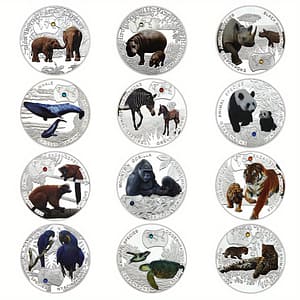 12pcs Silvery Plated Challenge Coin Colored Commemorative Medal Of Rare Animals Collect Gift Novelty & Gag Toys Shop Online at Dubai Trades