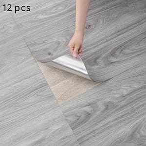 12pcs Wood Grain Floor Tiles, 11.8×11.8in – Waterproof Vinyl Flooring Rolls, Self-adhesive For Diy Home Decor In Living Room & Bedroom Building Materials Shop Online at Dubai Trades 2