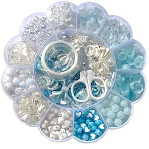 13 Grid 0.6-2.6cm Blue And White Mixed Acrylic Round Bead Flower Beads Used As Mobile Phone Chains, Bracelets, Necklaces, Rings, , And Small Gifts Accessories Shop Online at Dubai Trades
