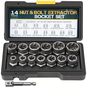 14pcs Nut And Bolt Extractor, Rusty Nut Extractor, Repair Tool Set-with Easy-extractor Tool And Hex Socket Adapter For Efficient Extraction Drive Socket Sets Shop Online at Dubai Trades 2