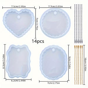 14pcs/set Epoxy Uv Resin Mold Love Heart Shape High Mirror Dly Pendant Silicone Molds Resin Mold Kit Arts, Crafts & Sewing Shop Online at Dubai Trades