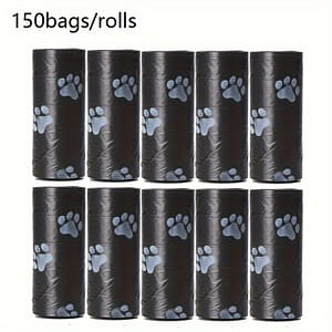 150 Pcs/10 Rolls Thick Leak-proof Dog Poop Bags, Suitable For Outdoor , Available In Black And Green Colors Bags Shop Online at Dubai Trades