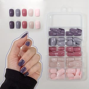 150pcs Of Of Short Square Pink Apricot Brown Wearing Nail Art, Worn Alone Or Combination Beauty & Personal Care Shop Online at Dubai Trades