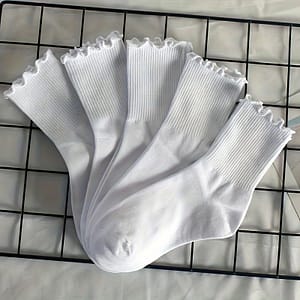 1/5/10 Pairs Solid Frill Trim Mid Tube Socks, Sweet All- Comfy Sports Socks, Women’s Stockings & Hosiery Accessories Shop Online at Dubai Trades