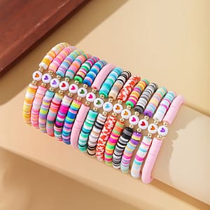 15pcs Set Elegant Polymer Charm Bracelets, Multilayer Stackable Colorful Fashion Jewelry For Women, & Parties, Gift For Bracelets Shop Online at Dubai Trades