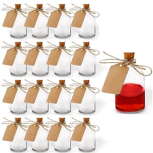 16pcs Set Of 50ml Mini Glass Bottles With Corks, Twine, And Paper Tags For Wedding/party Favors, Wish Bottles, Decorative Diy Art Bottles, Craft Bottles, Vials Decorative Accessories Shop Online at Dubai Trades