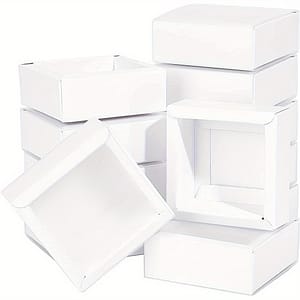 16sets 8.3×8.3×3.2cm Clear Frosted Pvc Cover Drawer Boxes Square White Present Packaging Boxes For Party Favor Treats And Jewelry Packaging Arts, Crafts & Sewing Shop Online at Dubai Trades