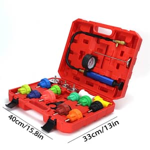 18pcs Car Coolant Leak Detector Kit – Vacuum Pressure Gauge For Water & Fluid Replacement, Insulated Material Automotive Shop Online at Dubai Trades 2
