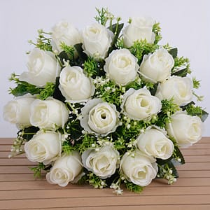 1pc-18 Heads Flower Breed Rose Simulation Bouquet, Restaurant Room Decoration, Plastic Ornament, Simulation Roses, Mother’s Day Thanksgiving Gift, Vase Flower Arrangement Accents & Embellishments Shop Online at Dubai Trades