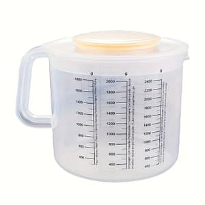 1pc 2.5l Plastic Measuring Cup With Lid, Transparent Graduated Mixing Bowl, Food-safe Handheld Electric , With Lid For Baking, Milk, Tea, Kitchen And Restaurant Tool Bakeware Shop Online at Dubai Trades