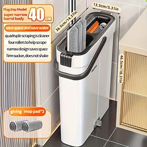 1pc, 2024 New Handwash-free Mop, Stainless Steel, No-power Required, Multi-use For Living Room, Bedroom, Outdoor, Bathroom, Floor Cleaning, With Bucket Set Cleaning Supplies Shop Online at Dubai Trades