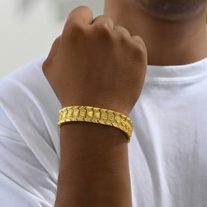 1pc, 24k Gold Plated Handcrafted Bracelet, Funky Style, Copper Material, Non-tarnish, Unisex Jewelry For Ramadan Bracelets Shop Online at Dubai Trades