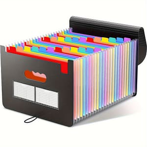 1pc 25 Pockets File Folder Organizer, Plastic Filing Box, Paper/document/receipt Organizer Folders (a4/letter Size) Art Supplies Folder Standing Folder For Office School Home File & Folder Accessories Shop Online at Dubai Trades