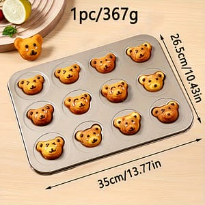 1pc, 4/6/12-cavity Bear-shaped Cartoon Baking Pans, Cupcake Mold, Bear Head Pastry Mold, Cute Cartoon-shaped Biscuit Baking Pan, Kitchen Accessories, Baking Tools, Diy Supplies Bakeware Shop Online at Dubai Trades