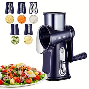 1pc 5 In 1 Rotary Cheese Grater Cheese – Round Slicer Vegetable Slicer Grinder With Strong-hold Suction Cup Base Appliances Shop Online at Dubai Trades 2