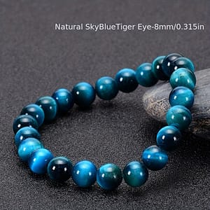 1pc 8mm Natural High-quality Eye Stone Beaded Bracelet, Fashionable And Personalized Couple Bracelet, Elegant Birthday Gift For Bracelets Shop Online at Dubai Trades