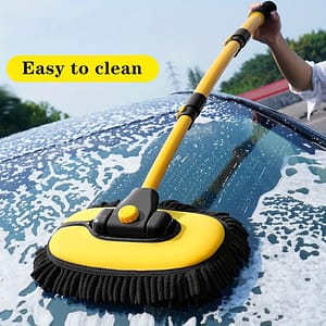 1pc Aluminum Car Wash Brush With Long Handle, Ultra- Towel, Cleaning Mop, Gloves, And Extension Rod For Cars And Trucks – Easy To Clean, Material, Car Cleaning Accessories Automotive Shop Online at Dubai Trades