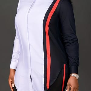 1pc Autumn Casual V-neck Printed Knit Shirt, Polyester , Lightweight 120g/m² Fabric, Detail, Adult Fashion Top, For M-6133 Blouses Shop Online at Dubai Trades