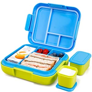 1pc, Bento Lunch Box – Large 4.8 Cups Lunch Container With 2 Modular Containers – 4 Compartments, Leak-proof, Portable Handle, Microwave/dishwasher Safe Home & Kitchen Shop Online at Dubai Trades