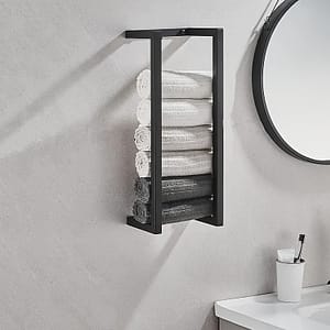 1pc Black Towel Bar, Stainless Steel Towel Rack For Bathroom, Wall Mounted Towel Holder, Multifunctional Bathroom Towel Hanger, Bathroom Accessories Bath Shop Online at Dubai Trades