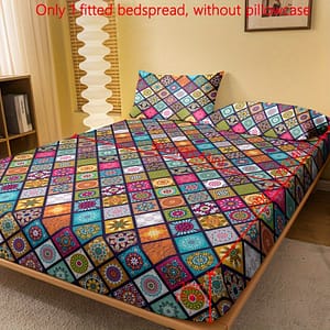 1pc Brushed Sheet (without Pillowcase), Bohemian Plaid Comfortable Bedding Mattress , For Bedroom, , With Pocket, Bed Sheet Bedding Shop Online at Dubai Trades
