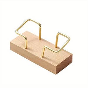 1pc Card Storage Business Card Holder, Simple Tabletop Shelf Wood Cards Display Stand Walnut Wood Metal Wooden Card Holder, Home Office Supply Brackets Shop Online at Dubai Trades
