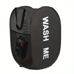 1pc Casual Foldable Laundry Basket With Mesh Sides, Cloth Portable Clothes Hamper, Elongated Storage Organizer For Bathroom Bedroom Dorm, Multiple Components Included Home & Kitchen Shop Online at Dubai Trades