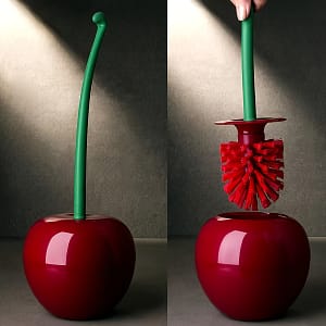 1pc Cherry-shaped Toilet Brush With Long Handle & Soft Bristles – Durable Plastic Bathroom Cleaning Tool For Tight Spaces, , No Electricity Needed Bath Shop Online at Dubai Trades