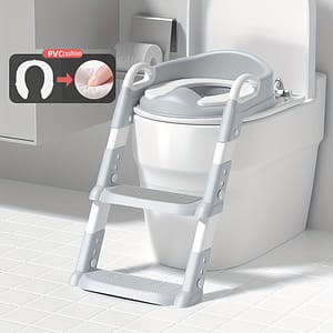 1pc Children’ Toilet, Folding Potty Training Seat With Step Stool, Ladder For Kids Toddlers Girls Boys, Comfortable Cushion Design, Anti-slip, Adjustable 6-gears Height Bath Shop Online at Dubai Trades