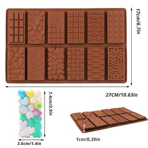 1pc, Chocolate Bar Mold, Break Apart Chocolate Molds 3d Silicone Mold, Candy Mold, Mousse Cake Mold, For Wax Melts Non Stick Large Bakeware Shop Online at Dubai Trades