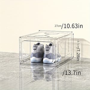 1pc Clear Acrylic Shoe Organizer – Foldable Sneaker Display Rack, Stackable Design For Home, Office & Living Room – Space-saving Pp Material Storage Solution Clothing, Shoes & Jewelry Shop Online at Dubai Trades