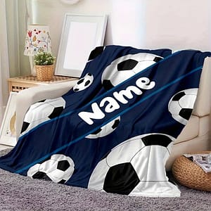 1pc Custom Football Print Flannel Blanket, Personalized Soft And Warm Flannel Blanket, Suitable For Sofa, Bed, Travel, Camping, Living Room, Office – Machine Washable, , Bedding Shop Online at Dubai Trades 2